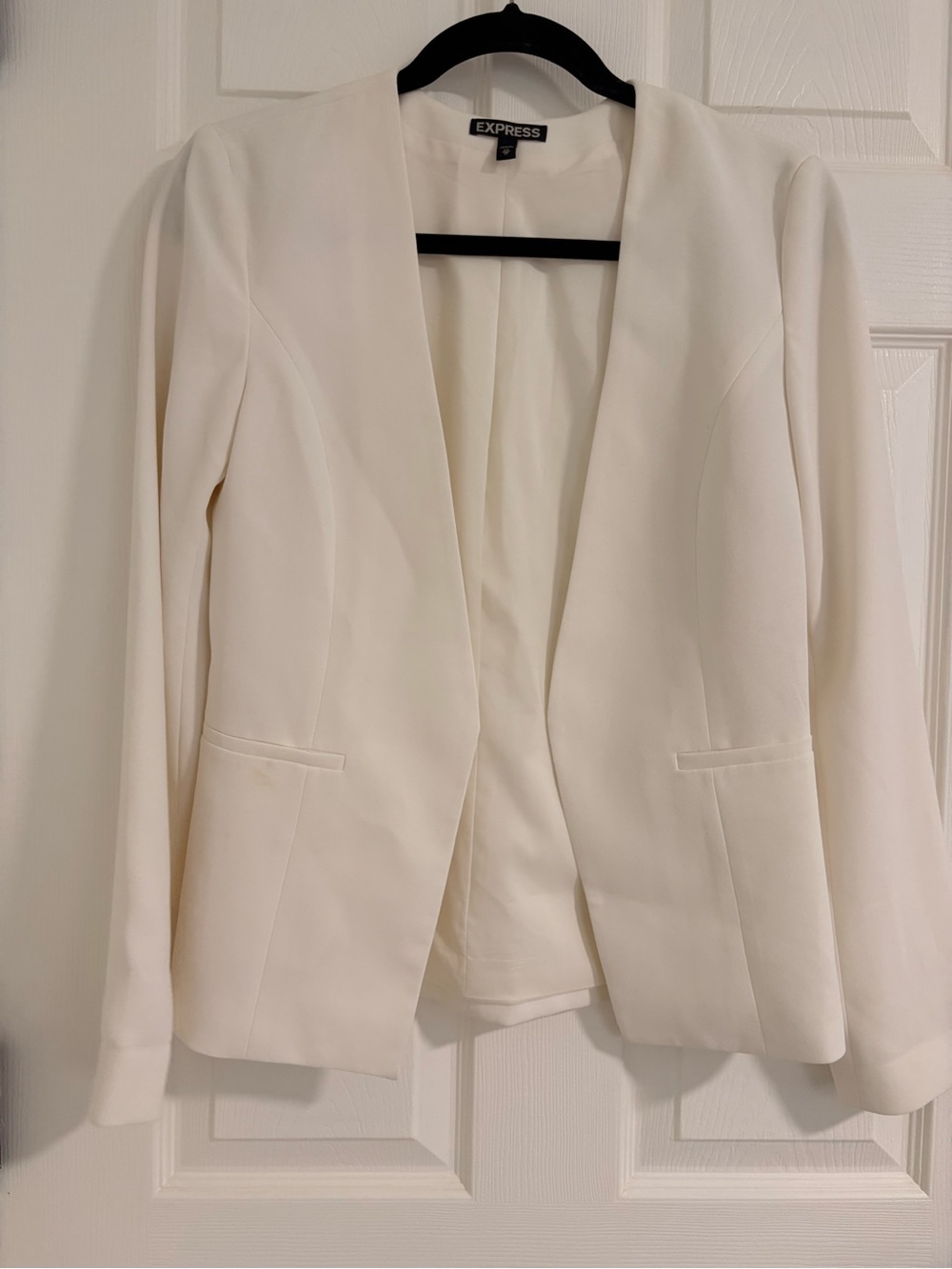 Express Women's Cream Open-Front Blazer
